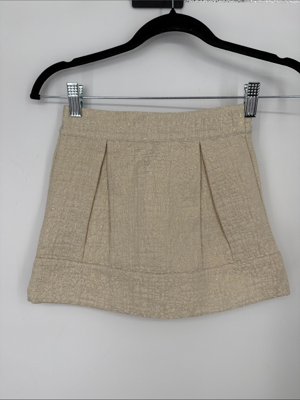Janie & Jack Cream Metallic Pleated Skirt 4